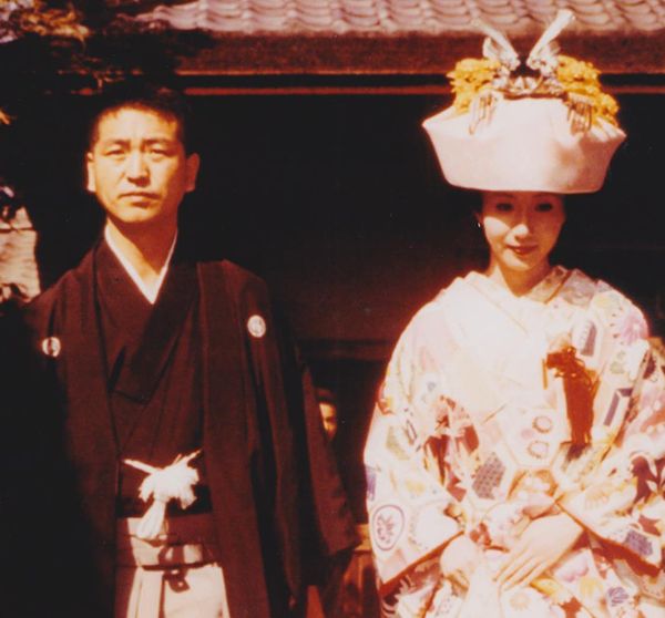 岩下志麻さん(25歳)と篠田正浩さん(35歳)の結婚式1966年、京都大徳寺高桐院