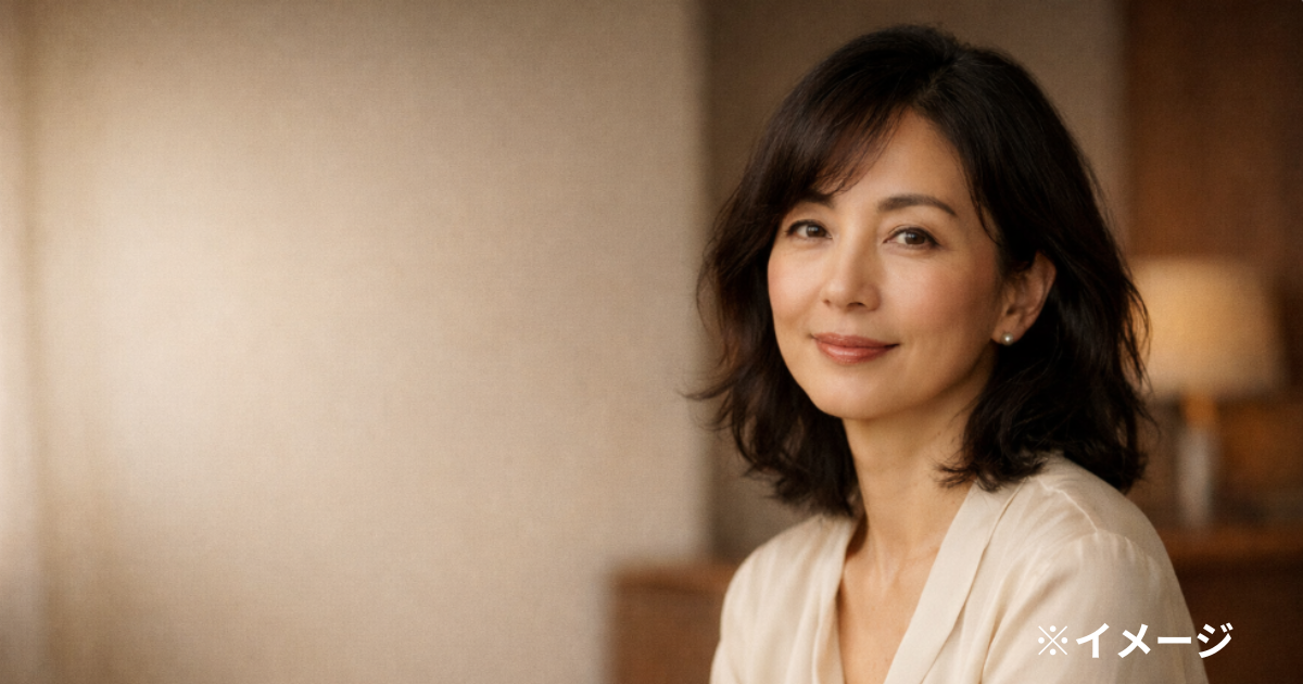 年齢を重ねても落ち着いた美しさを保つ女性をイメージしたポートレート