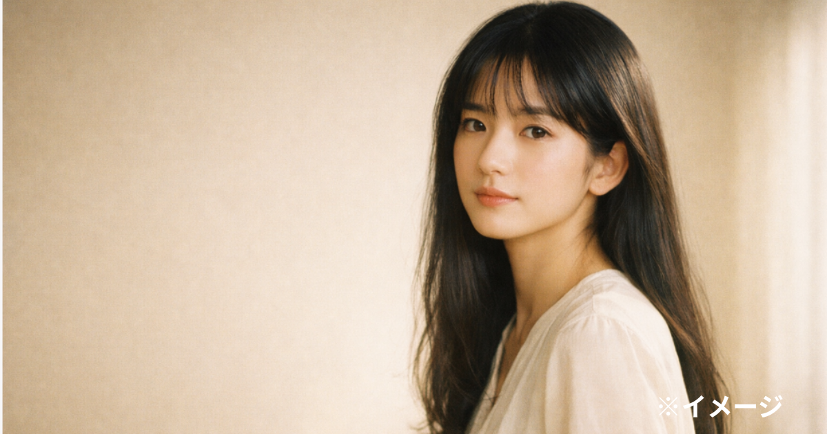 常盤貴子の若い頃をイメージした透明感のある女性ポートレート