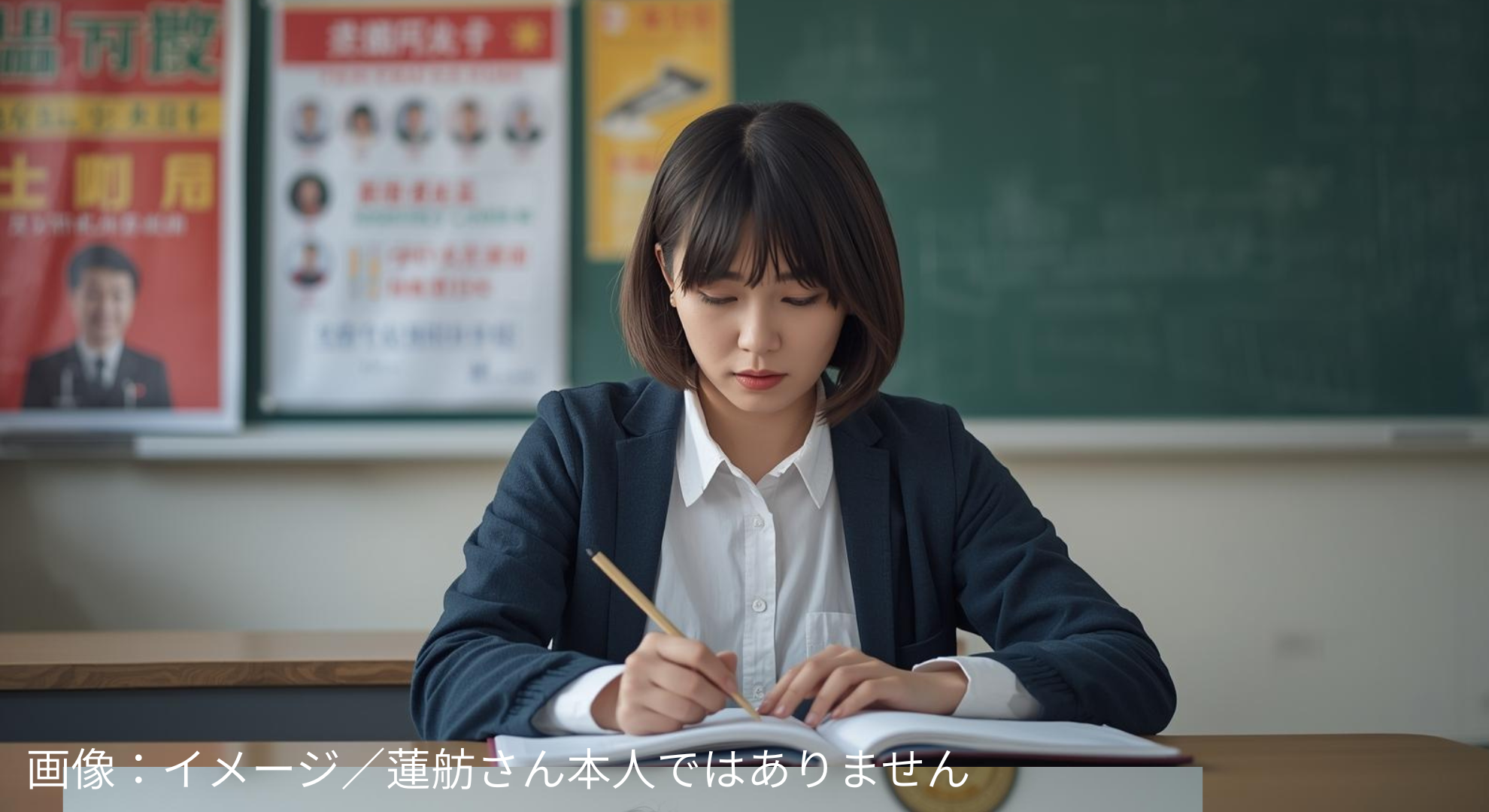 北京の街並みと大学キャンパスをイメージした写真。蓮舫さん本人ではありません。