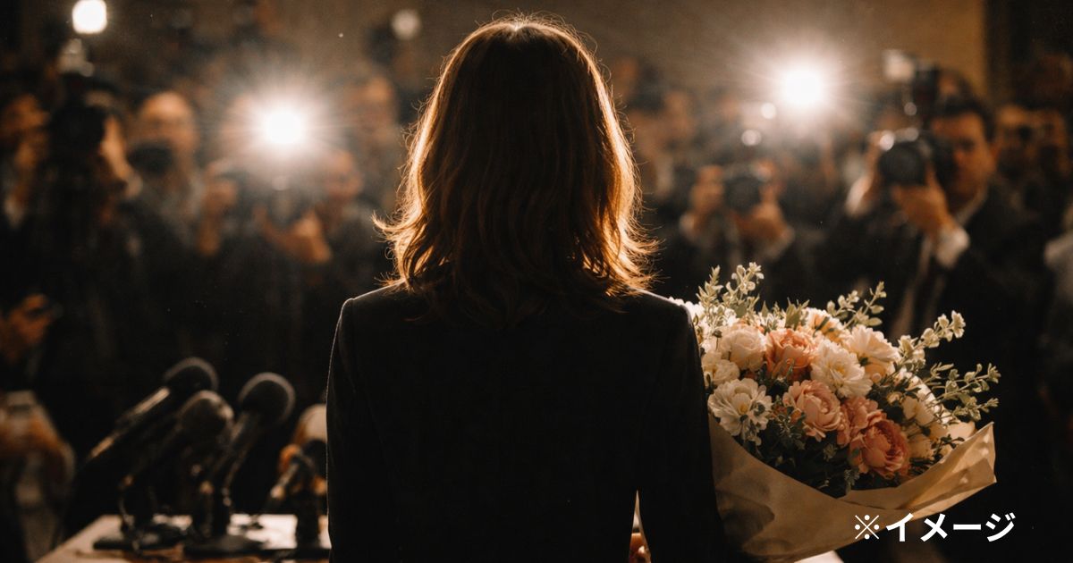 花束とフラッシュ