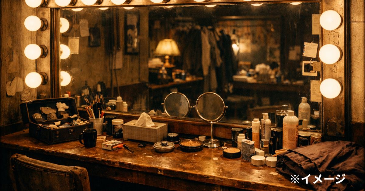 楽屋の鏡と照明