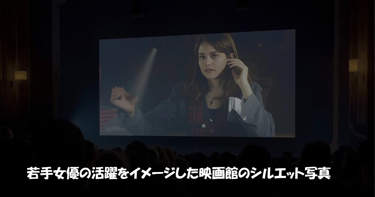 若手女優の活躍をイメージした映画館のシルエット写真