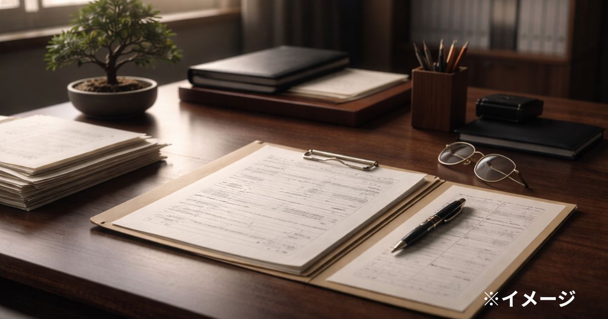 整然としたデスクの午後