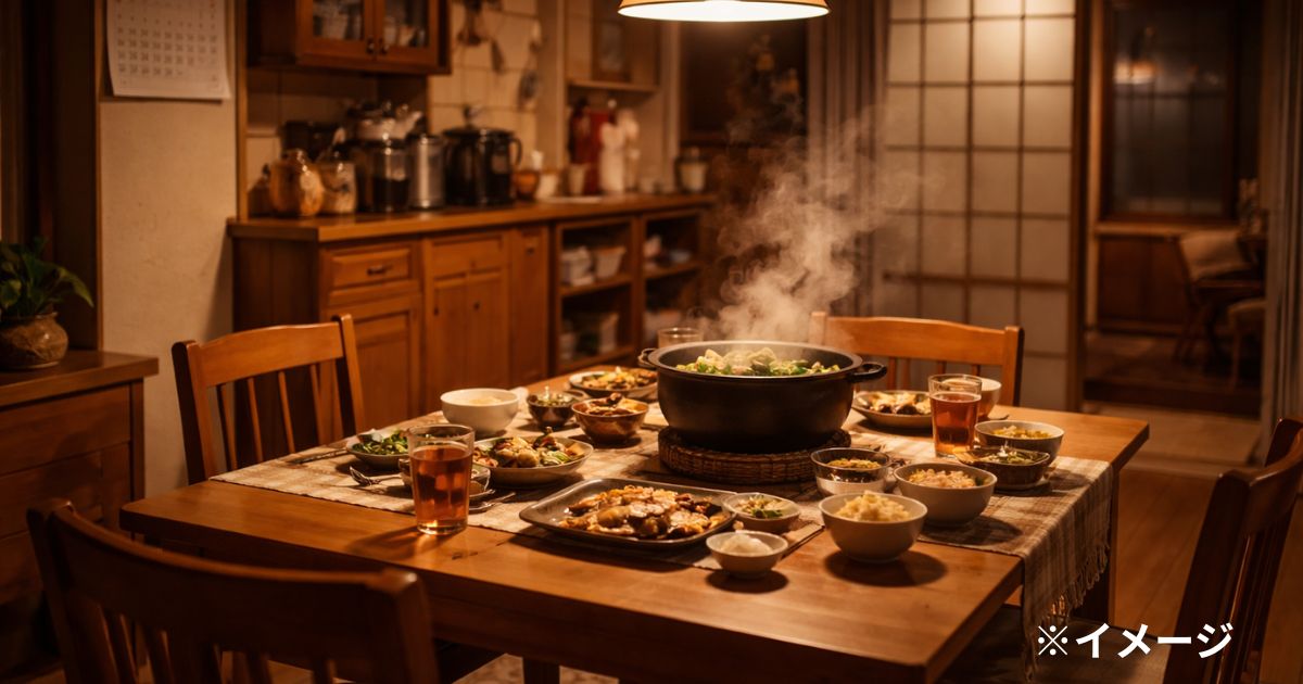 日本の伝統的な夕食風景
