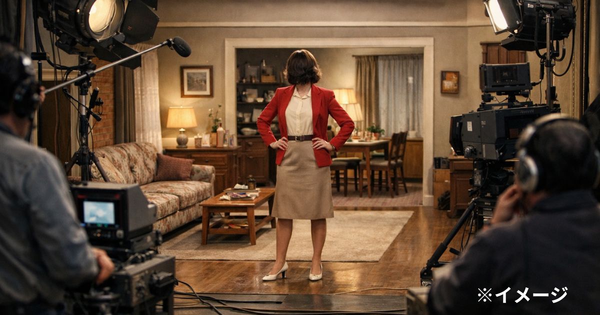 ドラマ撮影中の立ち姿