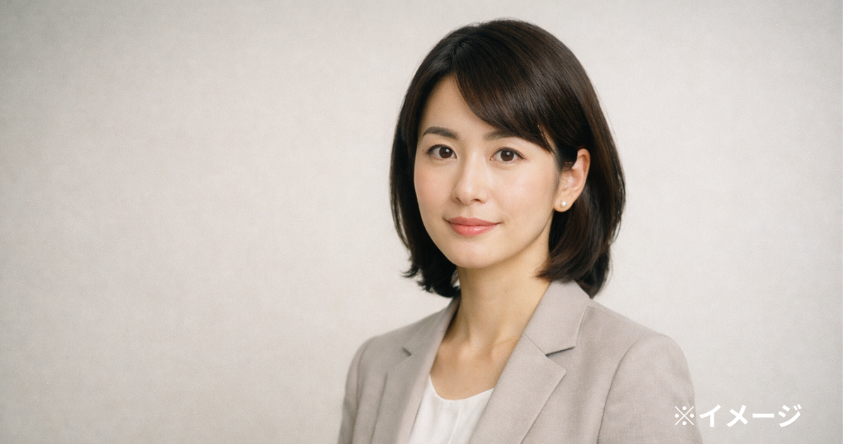 落ち着いた表情の女性ポートレート