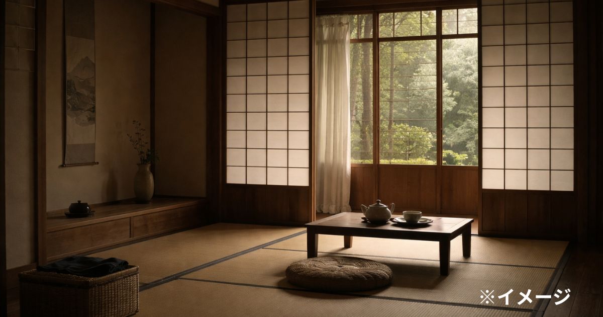静かな和室の昼間の風景