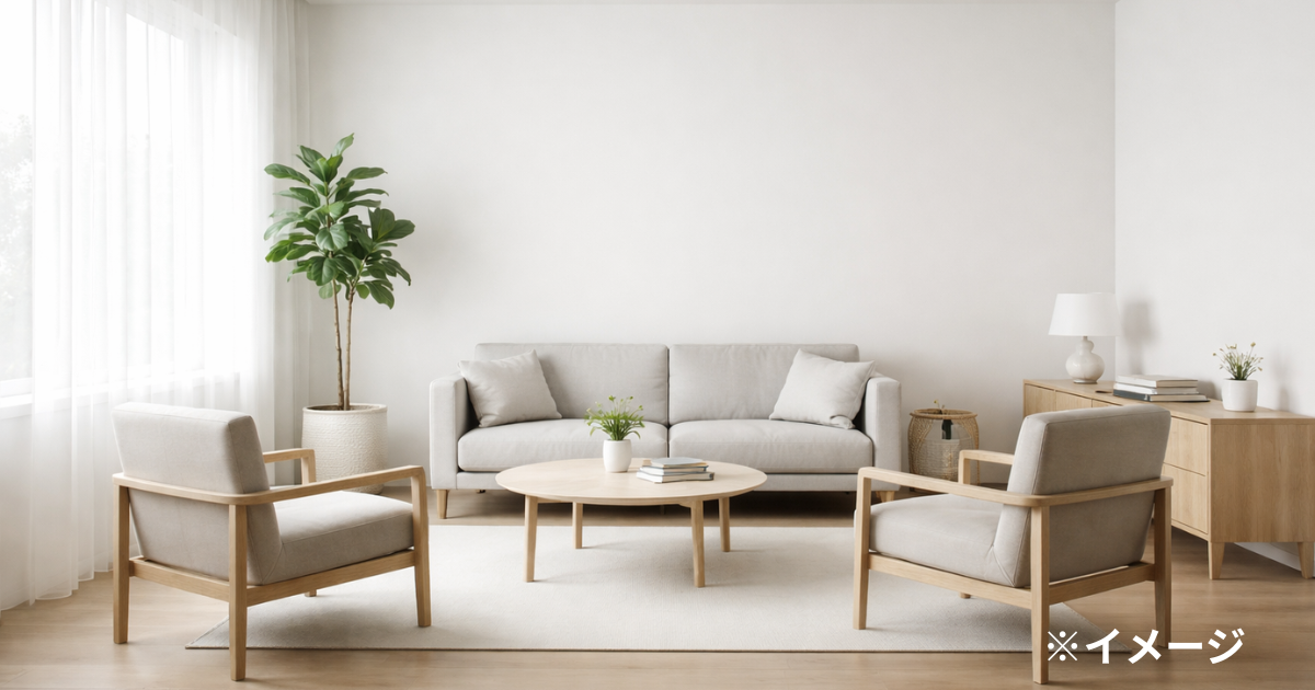 モダンなリビングルームの昼間の光