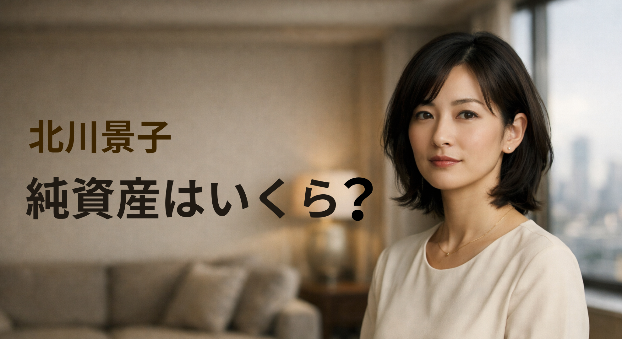 北川景子 純資産15億円規模を想起させる知的で落ち着いた女性イメージ