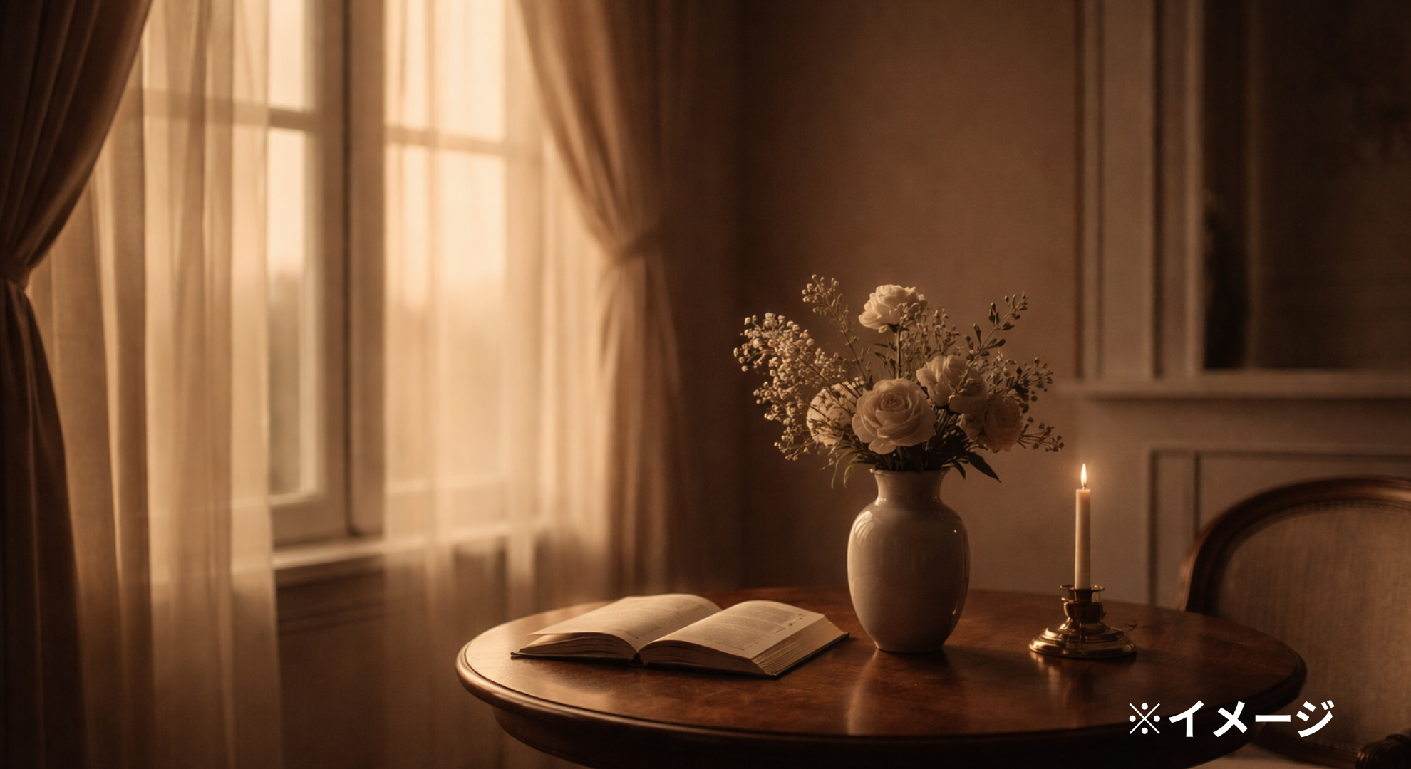 “完成された存在”の余韻を象徴するイメージ。