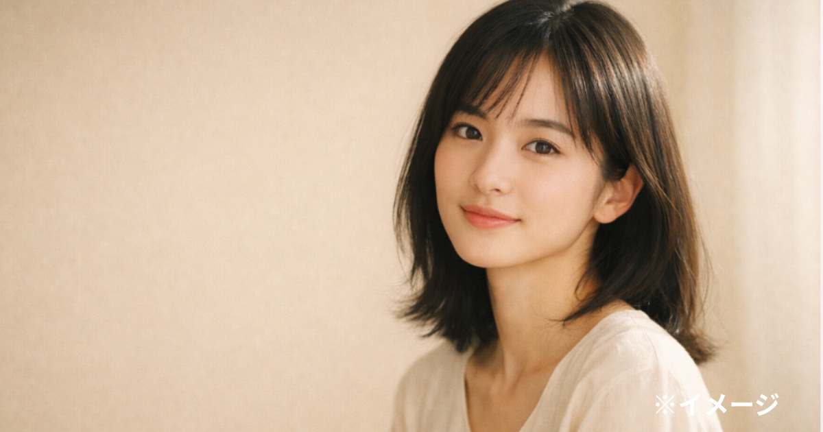 石田ゆり子の若い頃をイメージした透明感のある女性ポートレート