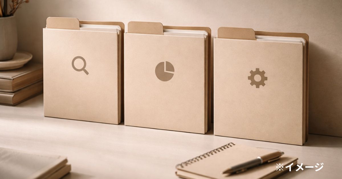 公設秘書（第一・第二・政策担当）の役割分担をイメージした書類