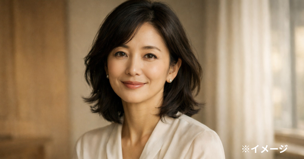 石田ゆり子の現在をイメージした落ち着いた上品な大人の女性ビジュアル