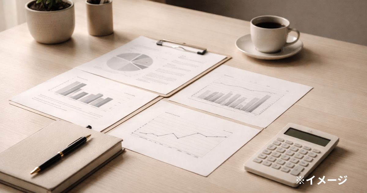 長期契約と安定収入をイメージする落ち着いた契約書類の写真風ビジュアル(※イメージ)