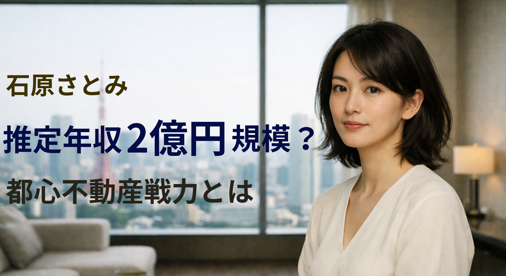 石原さとみ 都心高級マンションを想起させる資産価値の高い住宅イメージ
