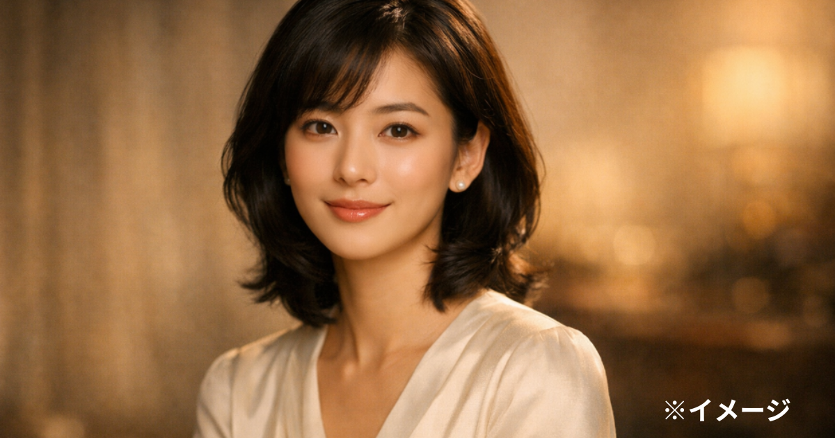 石田ゆり子の全盛期をイメージした90年代の上品で透明感のある女性ビジュアル