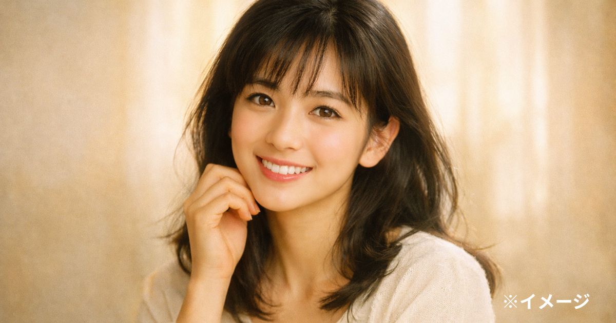 90年代の広末涼子をイメージした明るく親しみやすい女性ポートレート