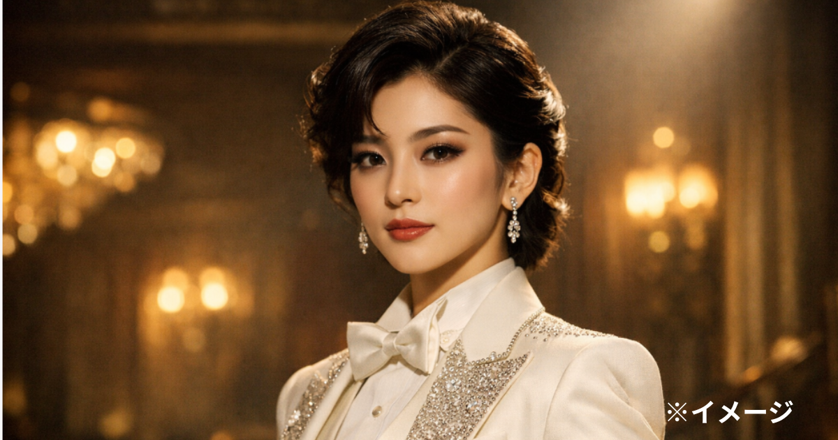 宝塚時代の華やかさを思わせる天海祐希風の上品なポートレート