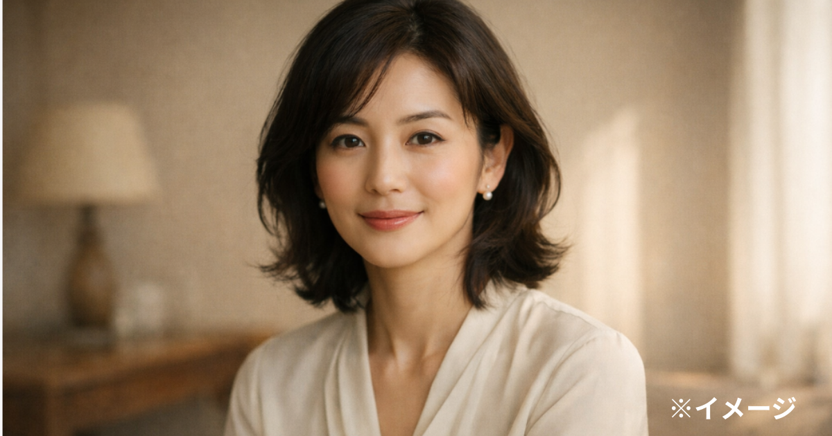 瀬戸朝香の現在の落ち着いた魅力をイメージした大人の女優風ポートレート