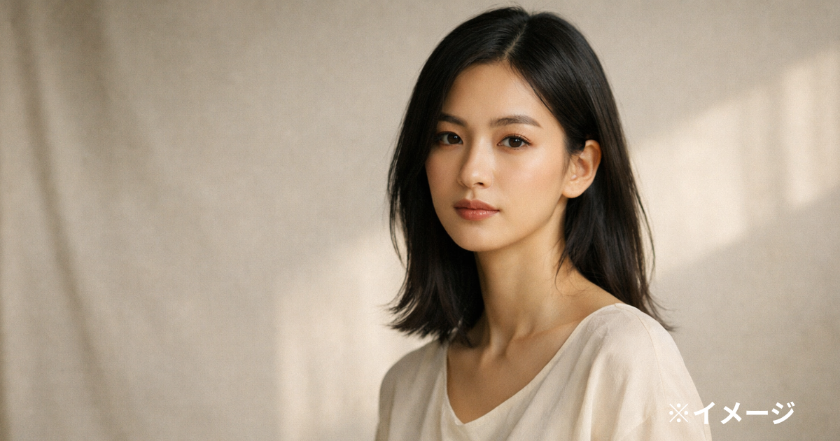 吉瀬美智子の若い頃をイメージしたモデル時代風の洗練されたポートレート