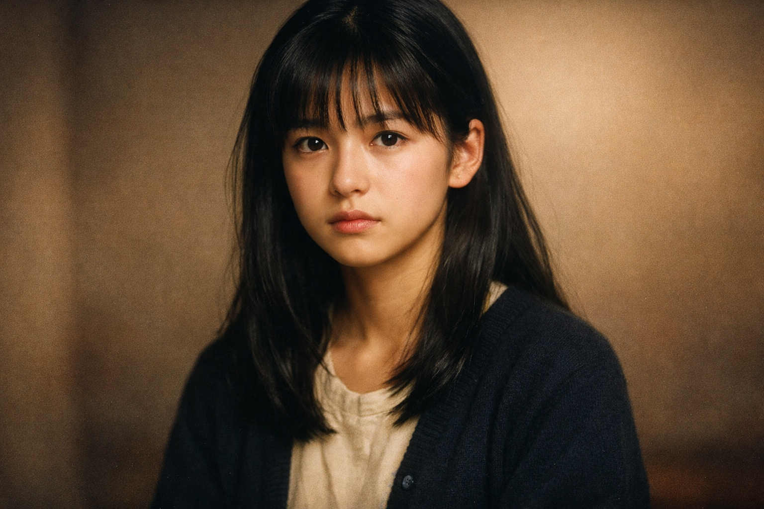 家なき子時代の安達祐実をイメージした1990年代ドラマ風ポートレート