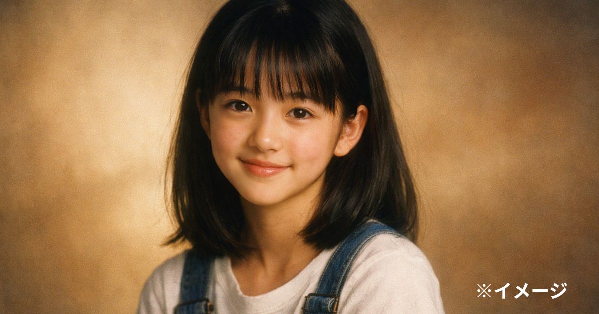 安達祐実の若い頃をイメージした子役時代風の可憐な少女ポートレート