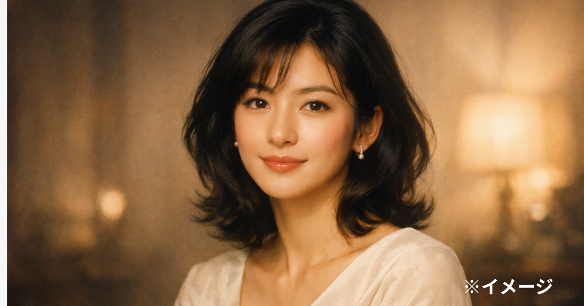 水野真紀の若い頃をイメージした上品で落ち着いた美しさのある女性イメージ