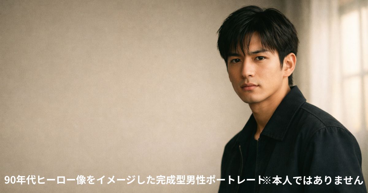 90年代ヒーロー像をイメージした完成型男性ポートレート