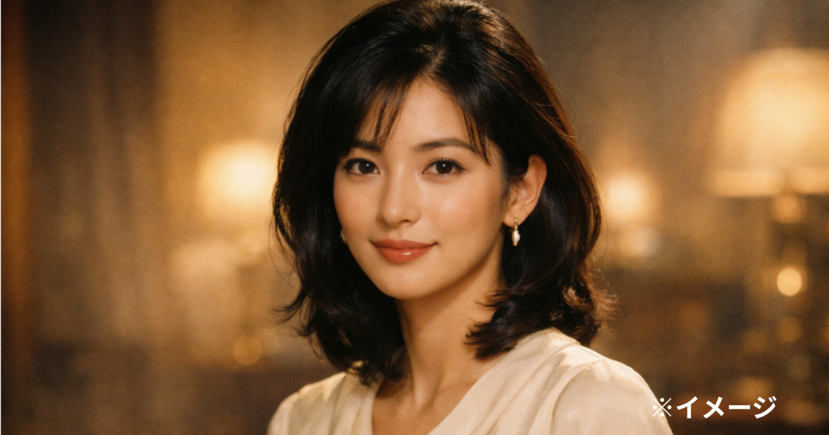 鶴田真由の若い頃をイメージした落ち着いた美しさのある女性