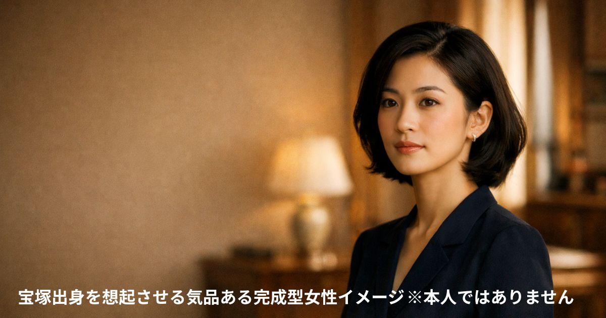 宝塚出身を想起させる気品ある完成型女性イメージ