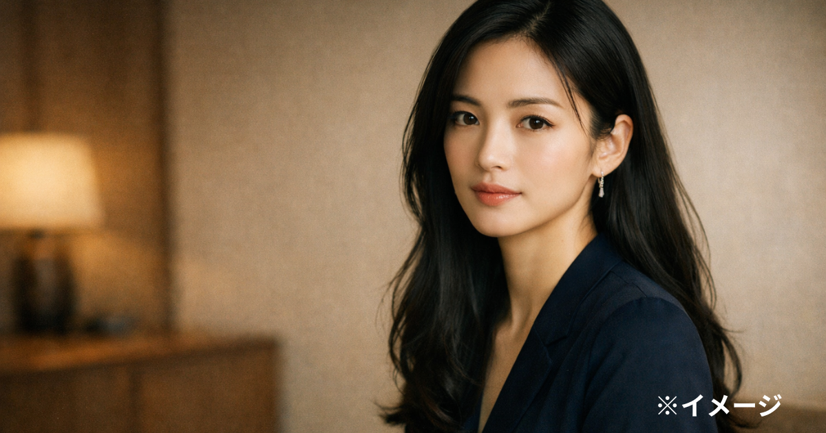 若い頃の小雪をイメージしたクールで上品な女優風ポートレート