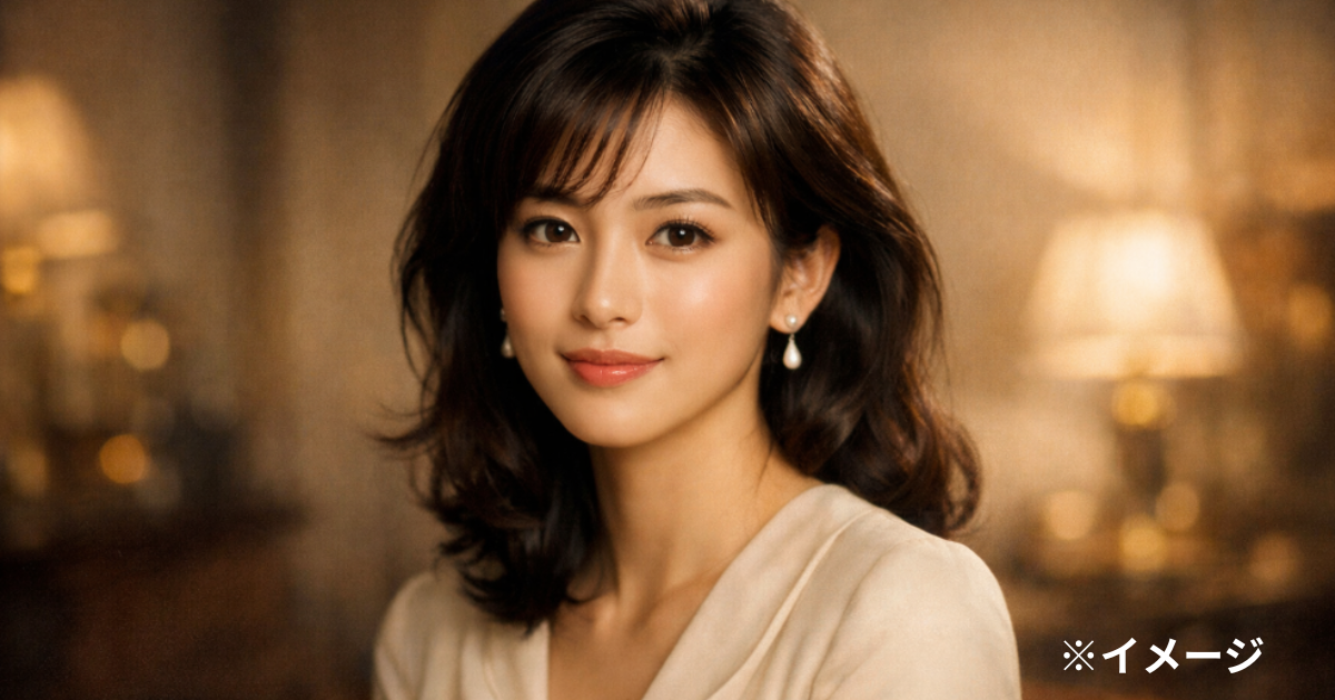 稲森いずみの90年代全盛期をイメージした上品で華やかな女性ポートレート